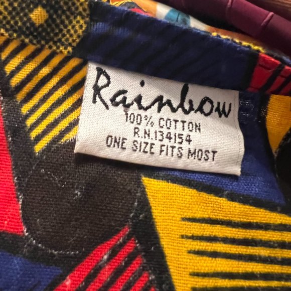 Multicolor Rainbow African Print Bell-Sleeve Wrap Dress - Picture 3 of 3